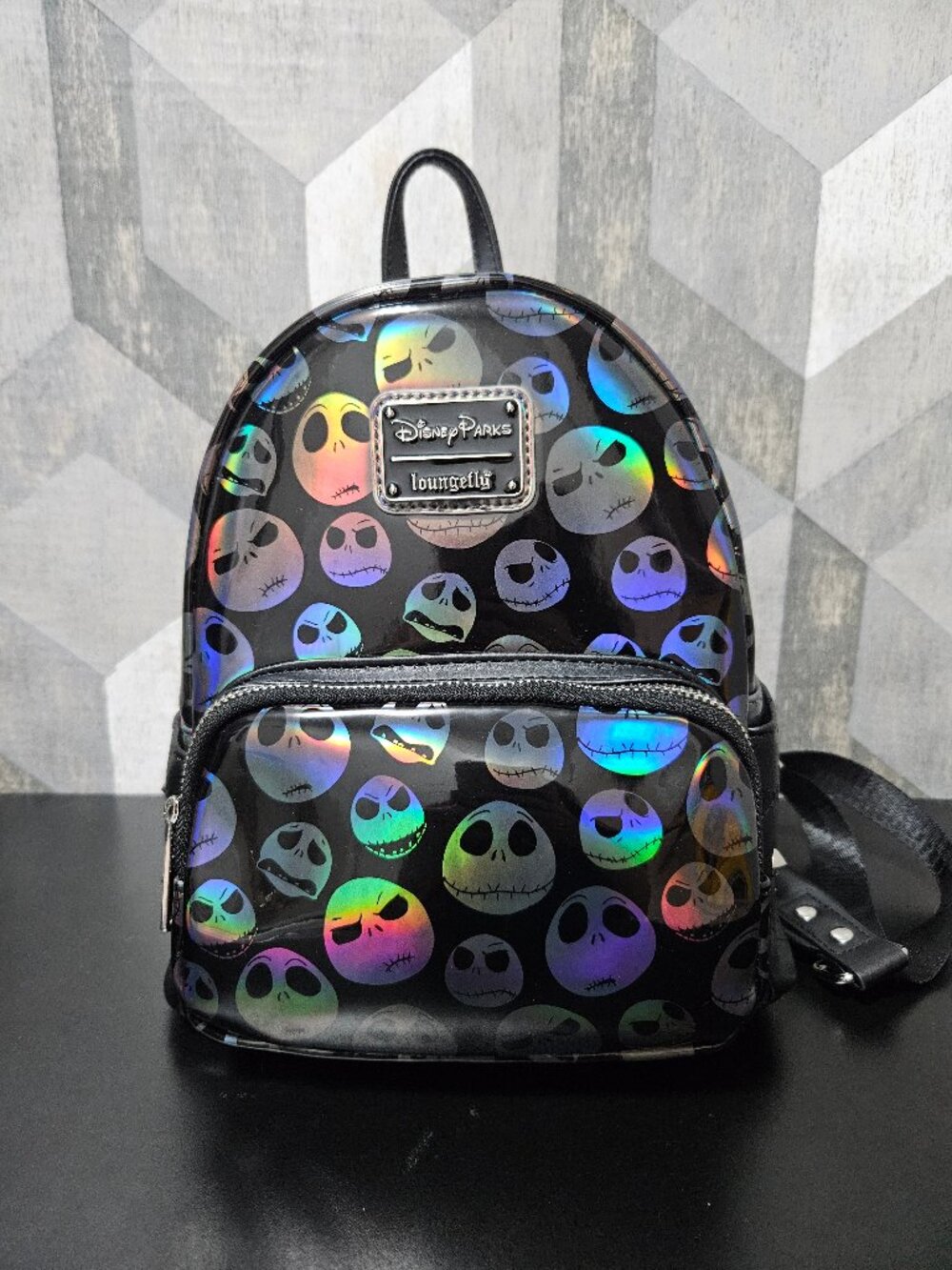 NWT Loungefly Disney Parks Jack Skellington Holographic Mini Backpack NBC